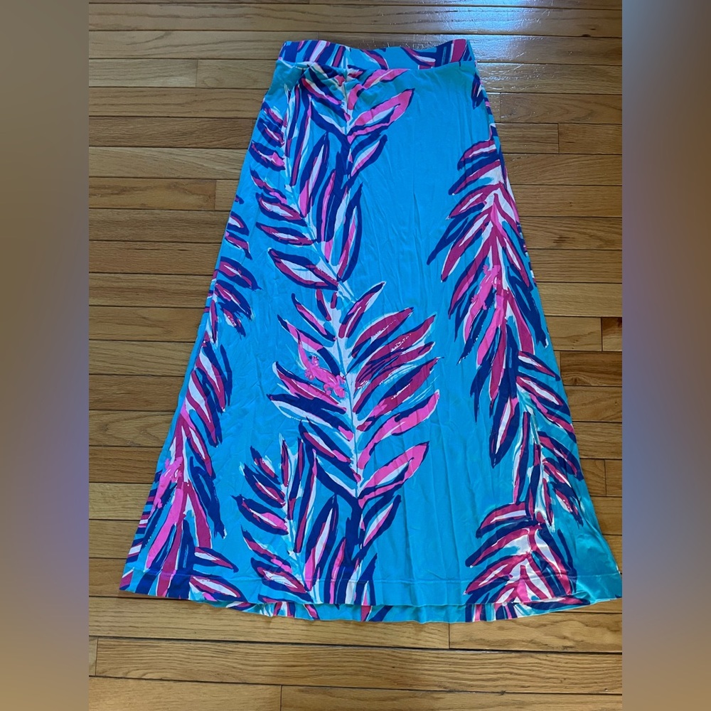 Lilly Pulitzer Searulean Blue Sea Spray Nola Maxi Skirt xs hemmed